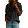 Women's Casual Fashion V-neck Bow Loose Three-quarter Sleeve Top