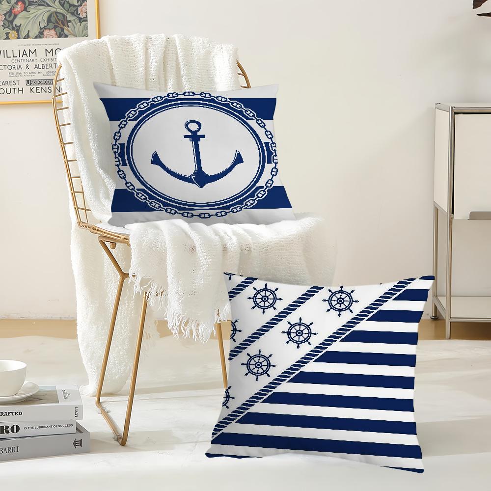 Navigational Anchors Pillow Case Suitable For Bedrooms Living Rooms Cars Home Decoration