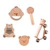 Set di Giocattoli Musicali in Legno per Bambini Kalimba Xilofono Montessori Sonaglio Musicale Orso Pianoforte Strumenti a Percussione Giocattolo per Neonati Giocattolo Educativo