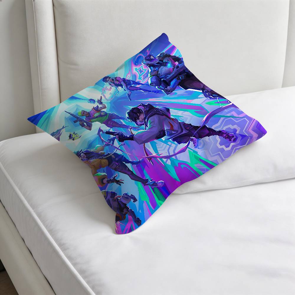 HOT Game VValorantS Decorative Square Pillow Cover Modern Cushion Case for Living Room Bedroom
