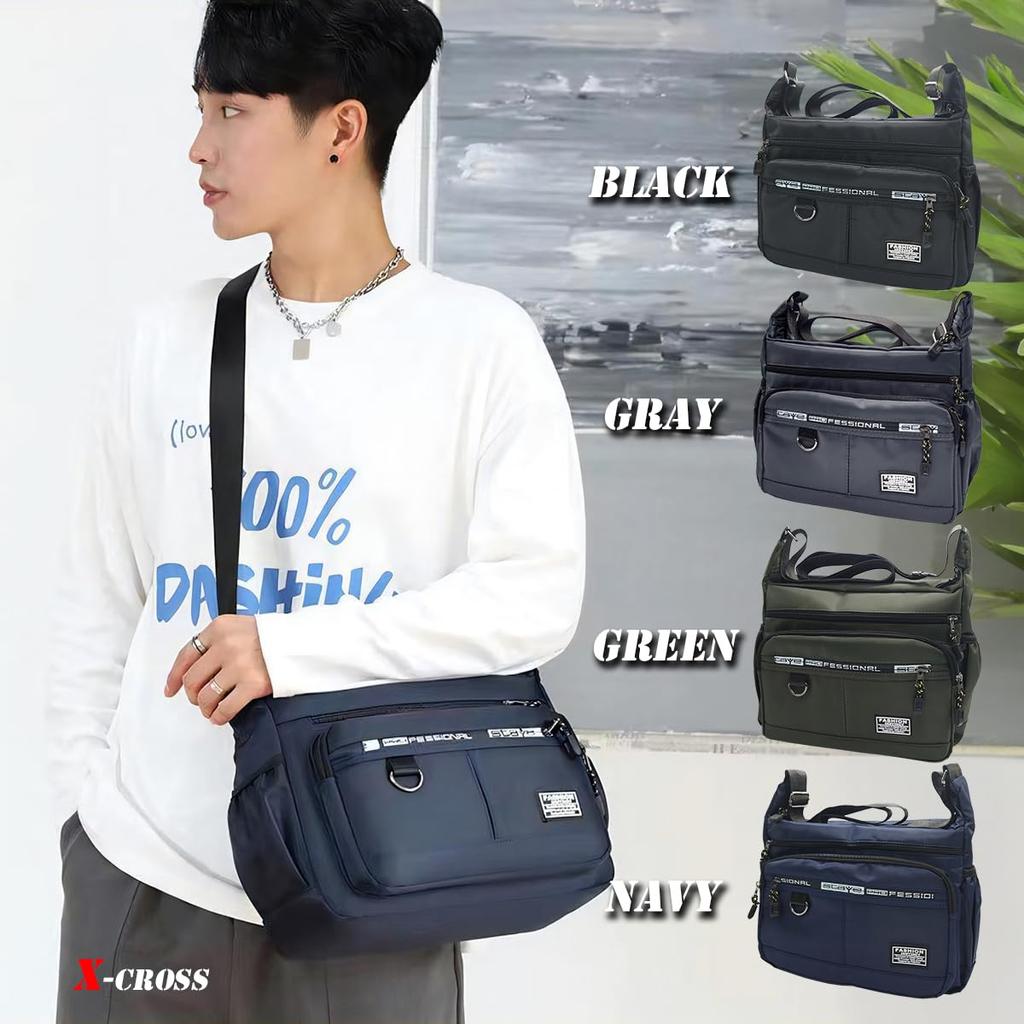 Crossbody Large Stylish Shoulder A4 Multiple Water Bottle Retro Business Suitable for Men in Their and Compact X-cross Men's Bag, Small, Capacity,