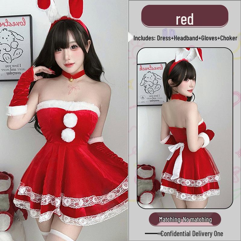 Festive Bunny Girl Cosplay Outfit: Sexy Christmas & New Year Lingerie