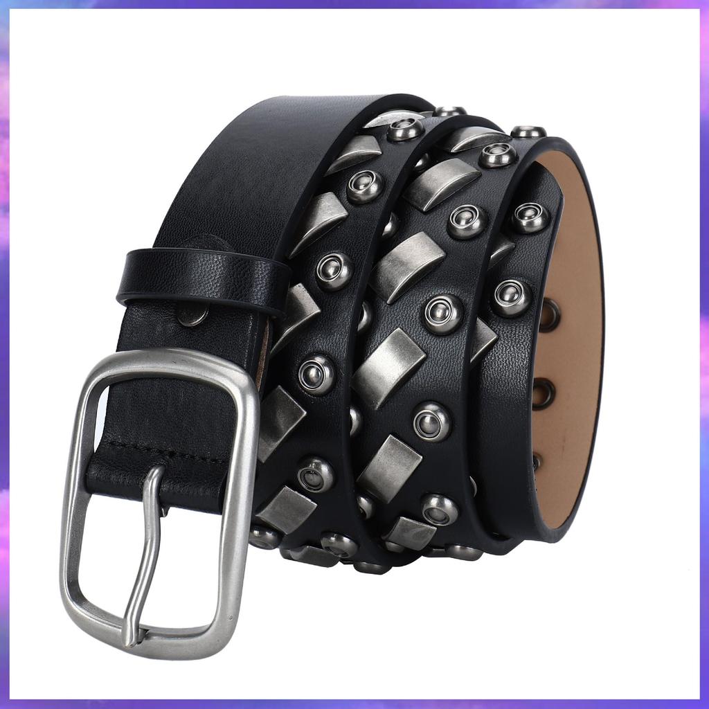 Pasek unisex w stylu punkowym z prawdziwej skóry