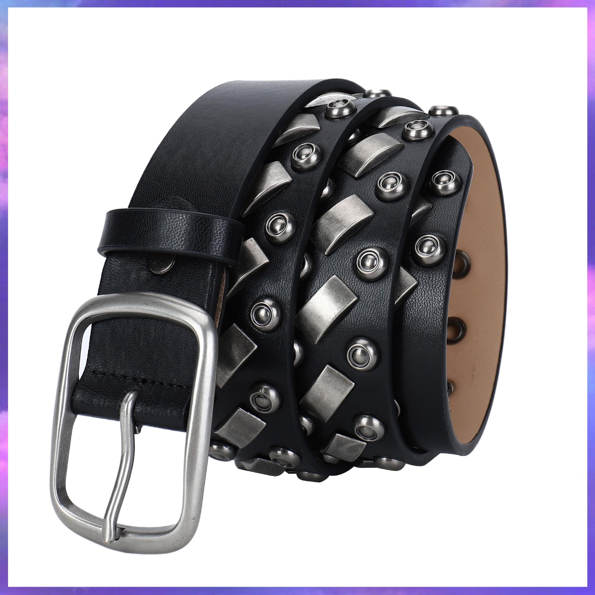 

Унисекс ремень в стиле панк из натуральной кожи для хип-хопа 125 cm