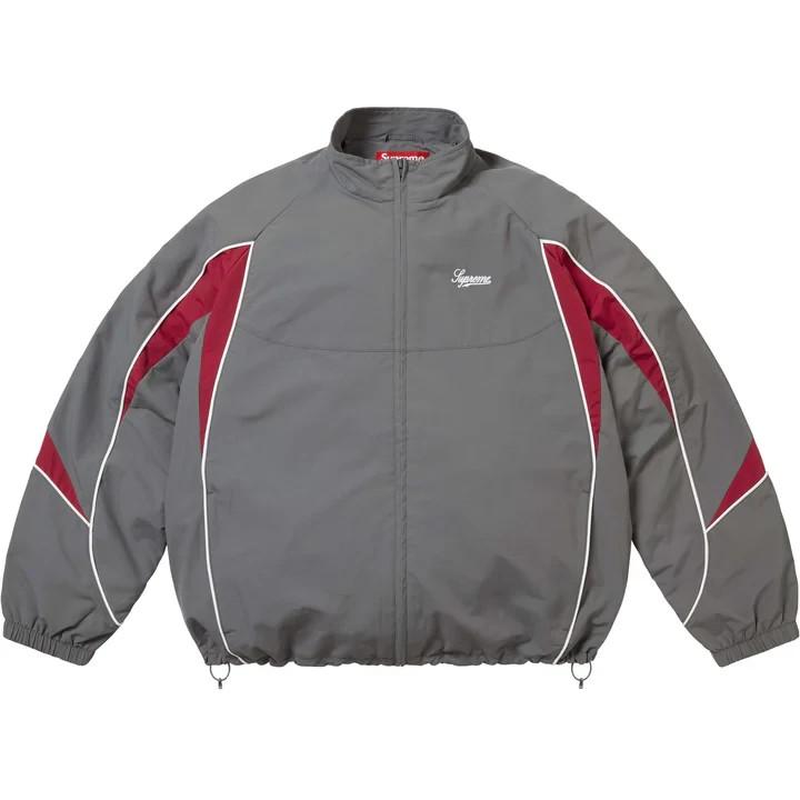 Supreme Contrast Piping Track Jacket Grey