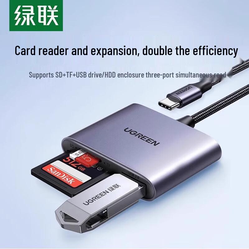 

Ugreen Картридер Type-C SD/TF/USB
