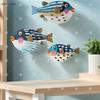 3Pcs/Set Wooden Ocean Art Wooden Sea Fish Shells Starfish Living Room Bedroom Wall Art Decoration