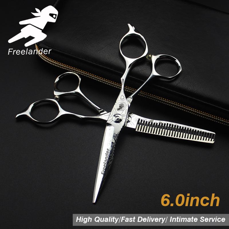 6.0" God Walker Damascus Steel Hairdressing & Barber Scissors - Straight & Thinning Shears