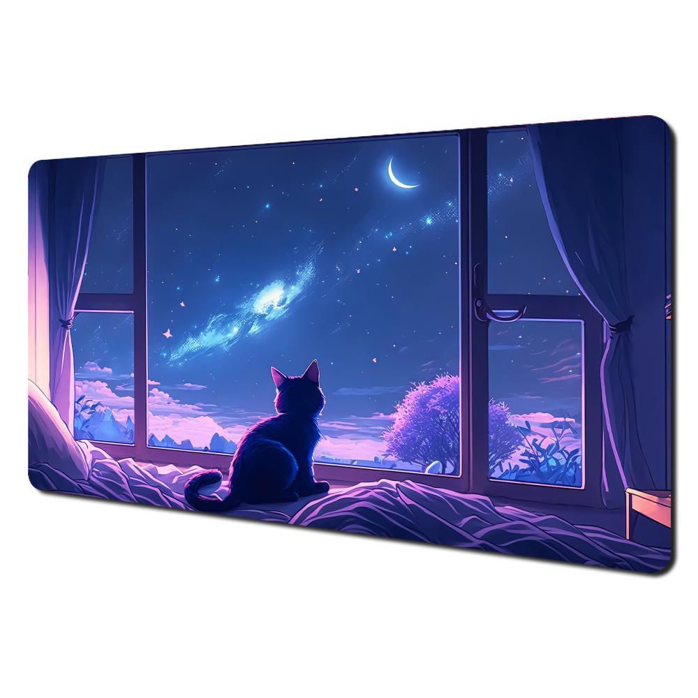 Healing AnimeStyle Cat Illustration Design Mouse Pad Desk Mat Gaming mats desk accessories Computer mouse pads Mouse carpet