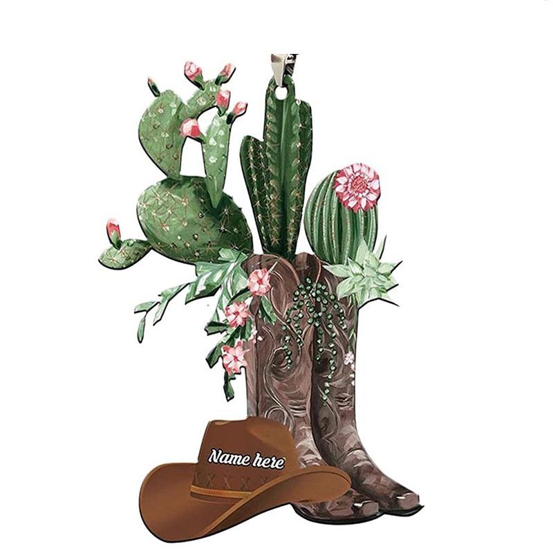 Nou Sosit Ornament Decorativ Acrilic Personalizat Cizmă Cowboy Agățat Pentru Mașină Șa Breloc Pandantiv Stil Vintage