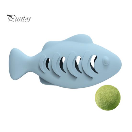 Katzenspielzeug aus Silikon in Fischform mit Katzenminzenbällen, bissfestes Zahnreinigungsspielzeug für Hauskatzen, interaktive Fischpuppe zur Linderung von Langeweile