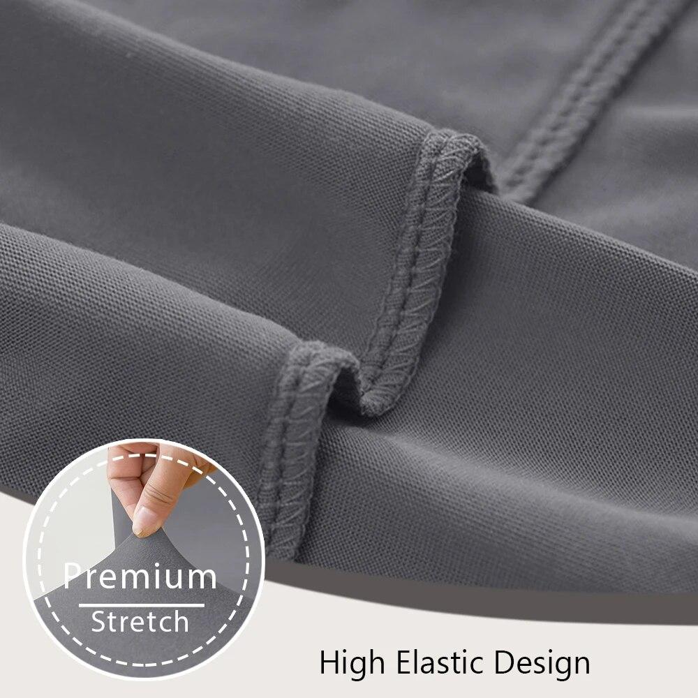 Elastischer, fester, kurzer Rückenbezug, Spandex-Barstuhlbezug, armloser Stuhlsitzbezug, Hotelbankett-Wohnzimmerstuhl-Schonbezüge