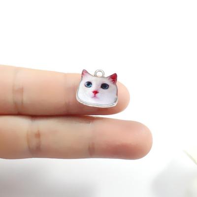 1 Pair Vivid Expression Vibrant Color Earring Charms with Hole Multi Styles Enamel Cats