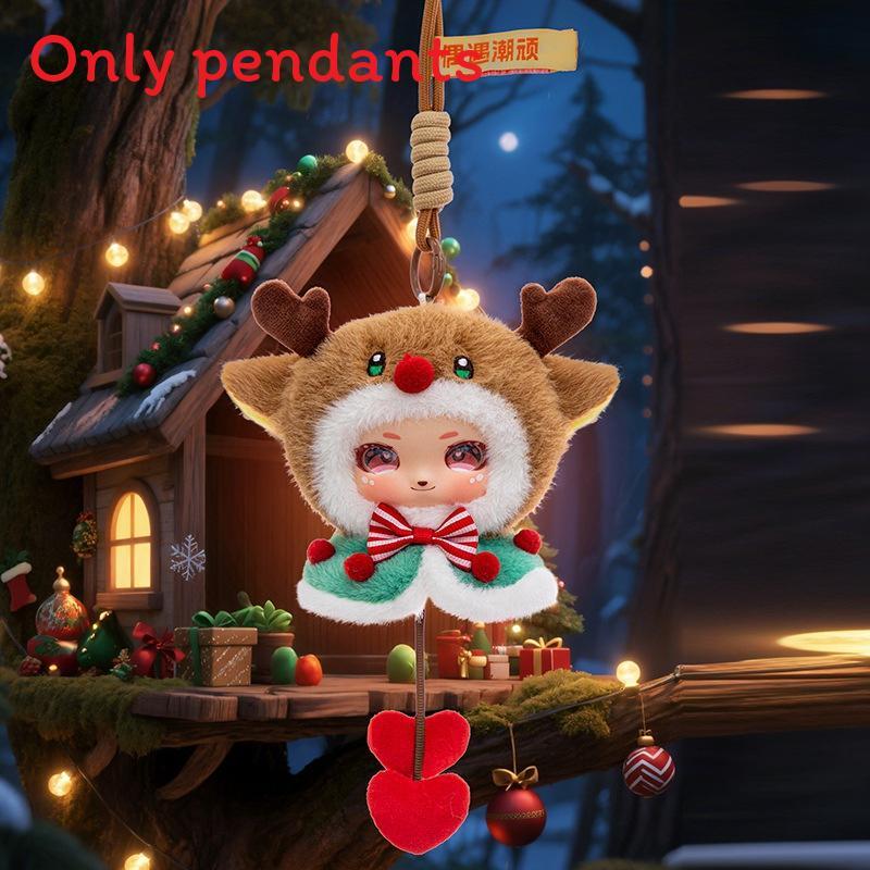 

Cuter Pvc Doll Plush Pendant With Deer And Christmas Tree Design For Holiday Decor And Gift Bags