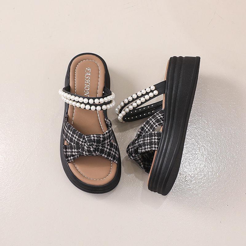 Woman Shoes Bow Platform Black Roman Style Sandals for Women 2025 Trending Asian Size on Sale Wholesale Pvc Daily Low Price Shoe