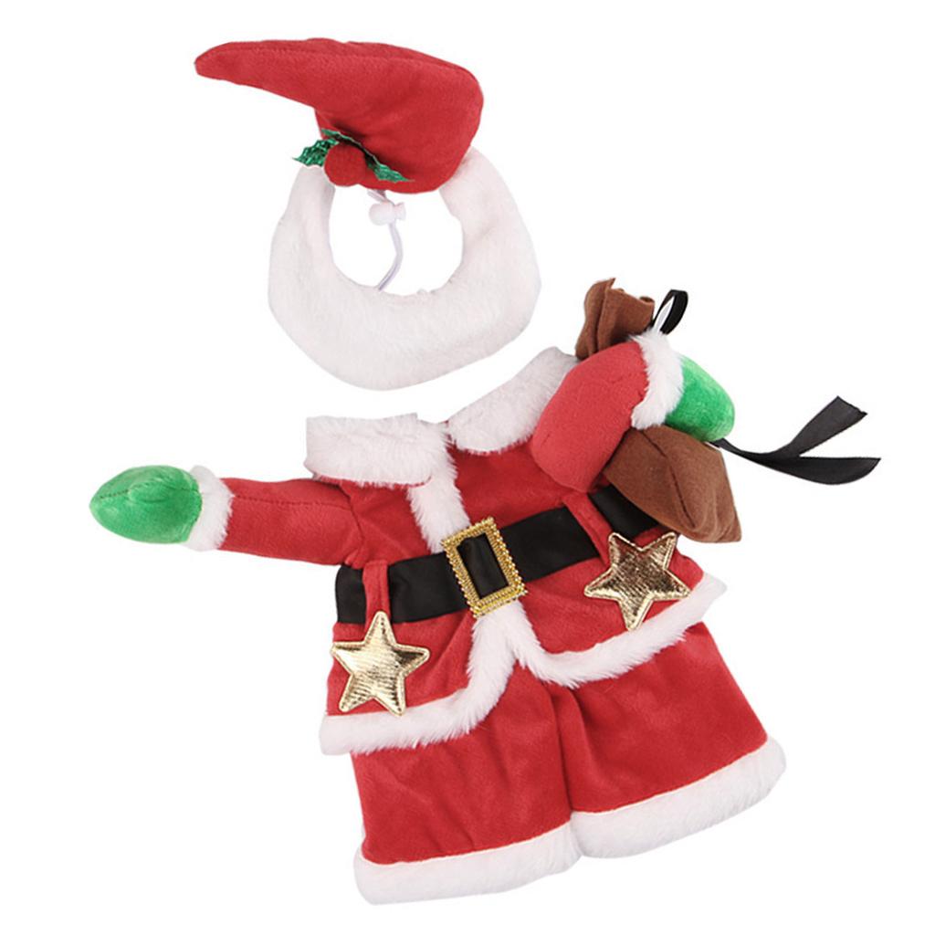 Christmas Dog Costume and Hat Set for All Size Cat Dog Festival Dressingup Suit Party Gathering Outfit Cosplay Accessory