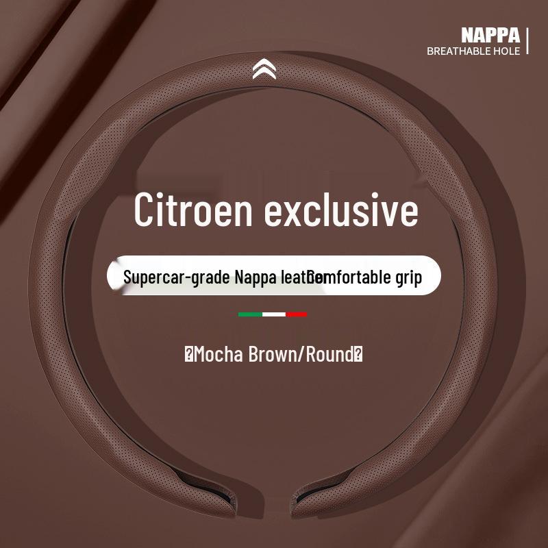 Genuine Leather Steering Wheel Cover for Citroen C4L, C5, Elysee, C6, Sega, C3-XR, Yunyi