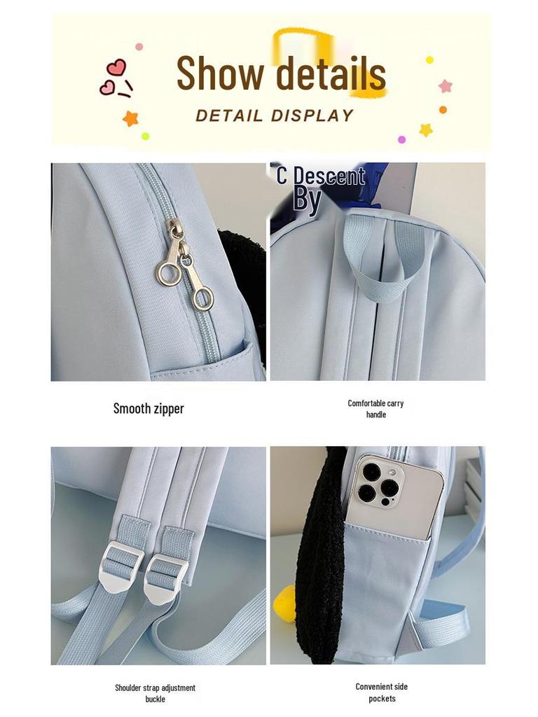 2025 Women's Cute Cartoon Puppy Embroidered Schoolbag - Lightweight Travel Backpack