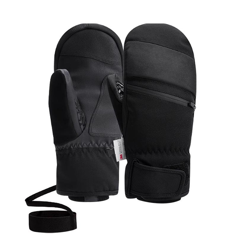 Windproof Ski Gloves for Men & Women, Thick Velvet, Touchscreen-Compatible, Warm 5-Finger Linings for Carving & Winter Sports