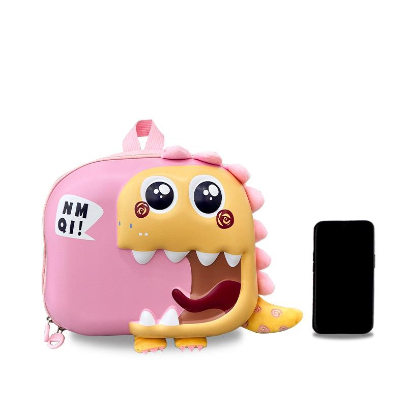 

New bag small class cute cartoon animation backpack men s hard shell small schoolbag рожевий