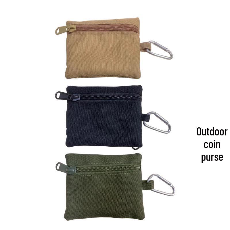 Outdoor Tactical Mini Coin & Key Canvas Pouch with Zipper