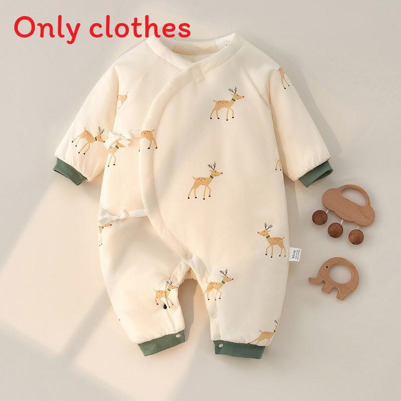 Baby Boy Girl Winter Thick Cotton Hanbok With Slipon Closure For Newborns