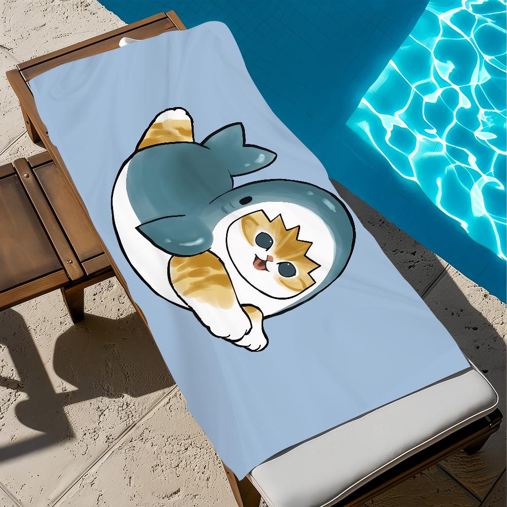 kawaii cartoon cat kitten cute M-Mofusand Towel soft Beach Towels Trip swim Pool bathing Towel Gym Spa home Decor Gift Holiday