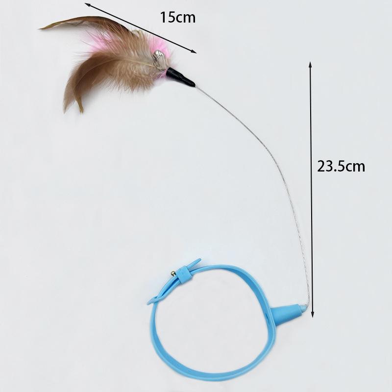 New Interactive Cat Teaser Neck Collar Toy Self-Entertainment With Feather Bell Pet Supplies For Cats Kittens