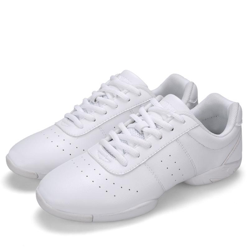 White aerobics shoes children's fitness shoes gymnastics sports dancing shoes cheerleading shoes women's square dancing shoes