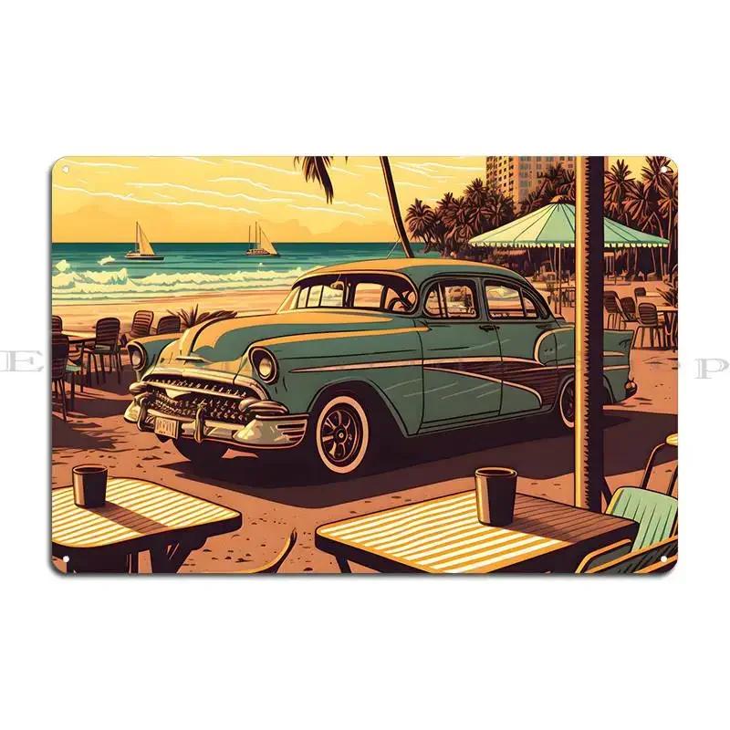 Vintage Havanna Beach Metal Sign Poster Printing Wall Mural Wall Decor Wall Mural Tin Sign Poster 20x30cm(7.8x11.8inch)