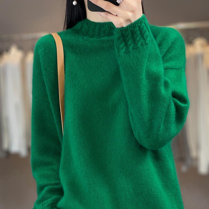 Women's Cashmere Sweater Qinghe Cashmere 30% Cashmere 70% Wool Autumn and Winter Pullover Warm and Fashionable