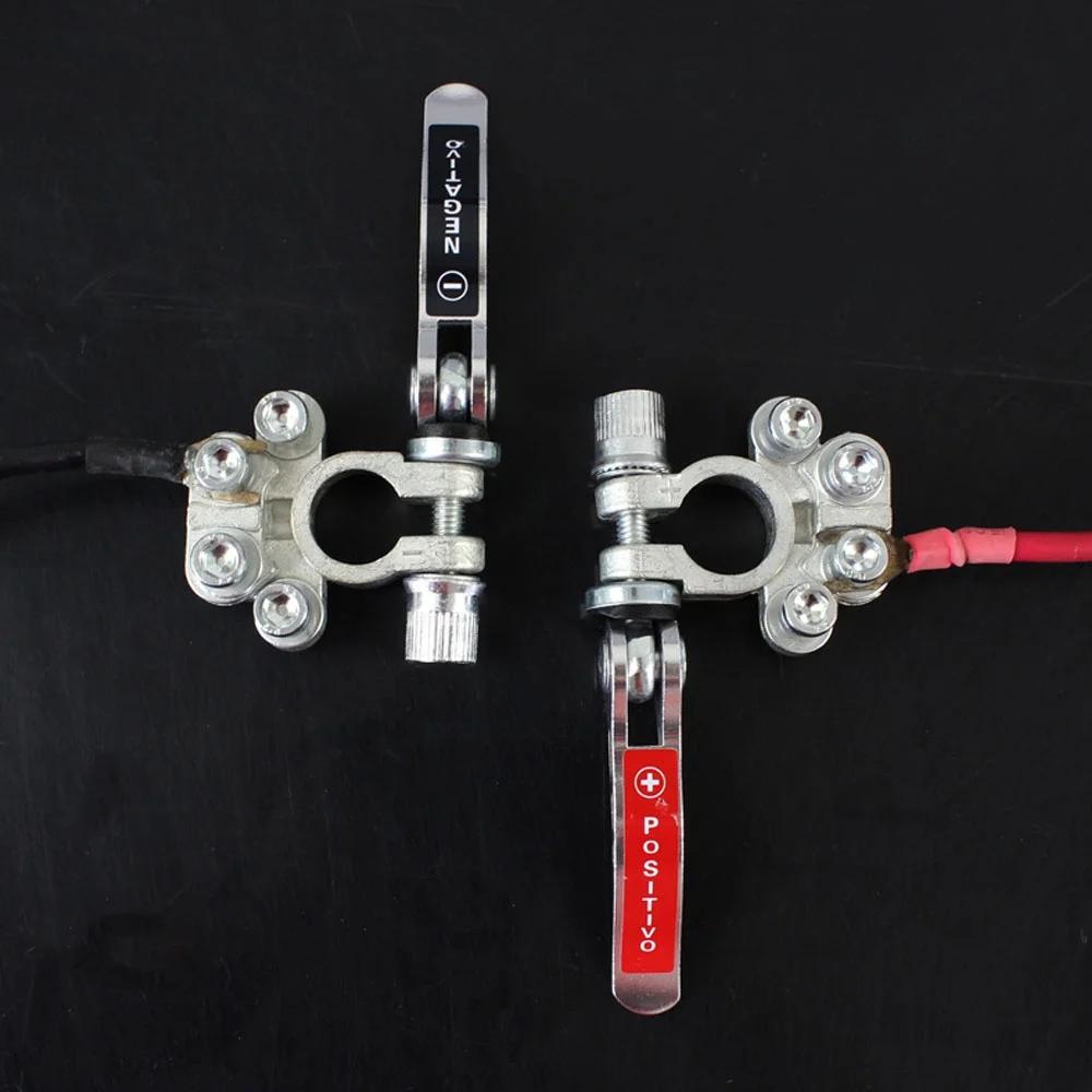 1 Pair Auto Battery Connectors Car Battery Main Cable Post Clamp Terminal Clip(Not Including Battery)