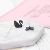 Elegant Black Swan Full Diamond S925 Silver Stud Earrings For Women