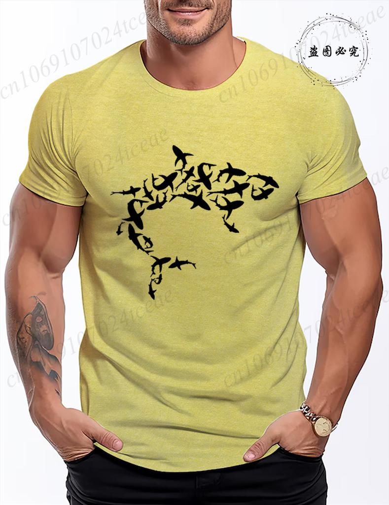 Men Womens Clothing Shark Print Tshirt Harajuku TShirt Streetwear Round Neck Top Short Sleeve Casual Summer Tee Shirt Clothes