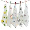 Random 5pcs Muslin 6 Layers Cotton Soft Baby Towels Baby Face Towel Handkerchief Bathing Feeding Face Washcloth Wipe Burp Cloth