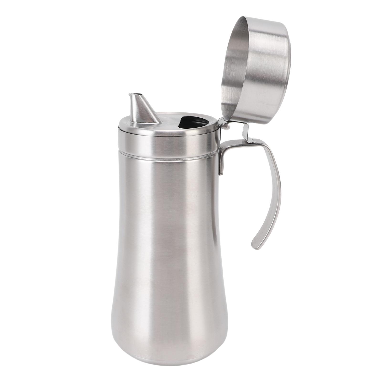 

Stainless Steel Olive Oil Dispenser Bottle Vinegar Can Pot Leakproof Oil Container with Lid for Kitchen Cooking BBQ