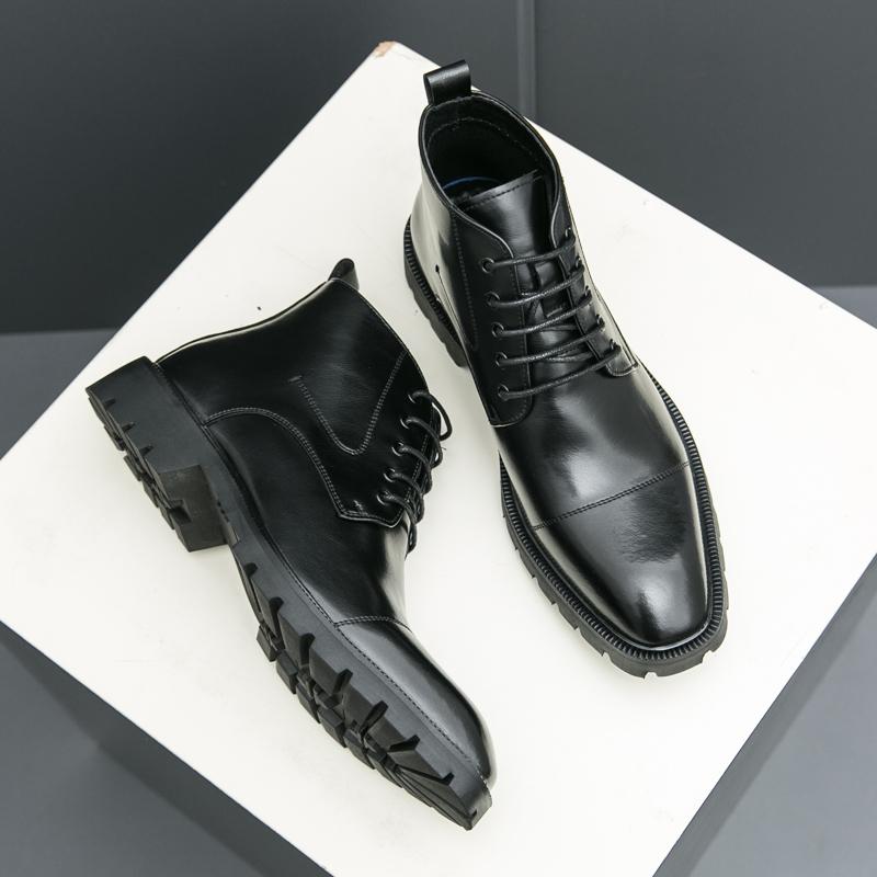 

Мода Мужская Мода Ботинки Черный Коричневый Короткие Тренировочные Ботинки На шнуровке Бизнес Высокое Качество Челси Ботинки Размер 38-45 Мужские Ботинки 45 чёрный