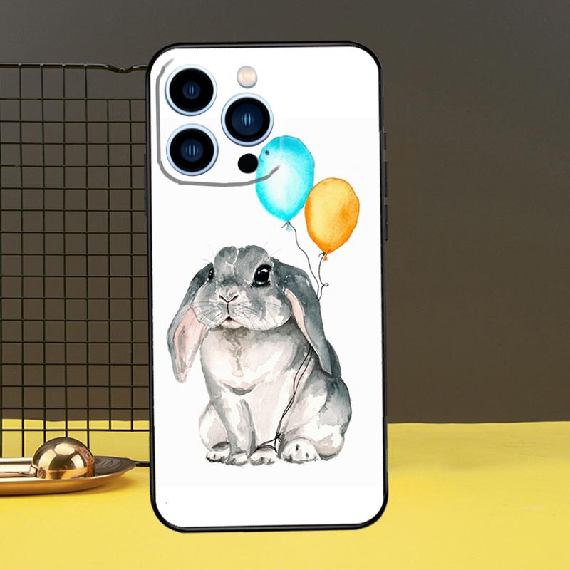 Süße Hase Kaninchen Fall für iPhone 15 14 13 12 11 Pro Max X XR XS 7 8 Plus SE 2022 12 13 Mini Stoßstange Abdeckung