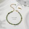 Natural stone chain bracelet, gold beaded agate beaded adjustable gold chain 6mm Indian agate bracelet