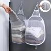 Bathroom Household Foldable Dirty Clothes Basket Laundry Storage Bag Dirty Clothes Towel Mesh Organizer Bag Wall Hanging Basket