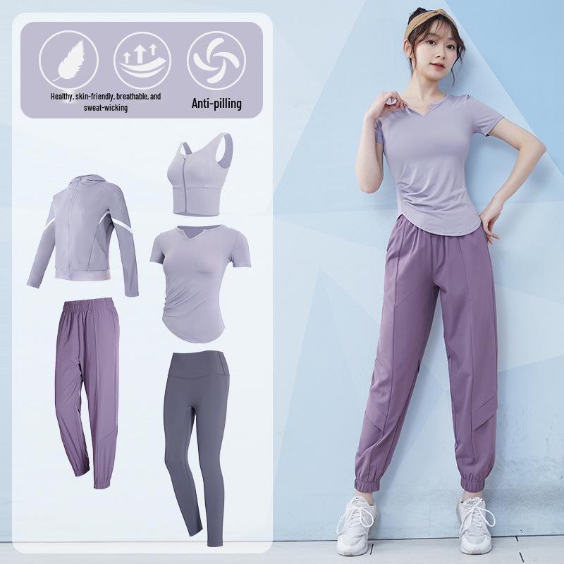 Women's Quick-Dry Summer Sports Set: Short Sleeve Running T-Shirt & High-End Yoga Outfit