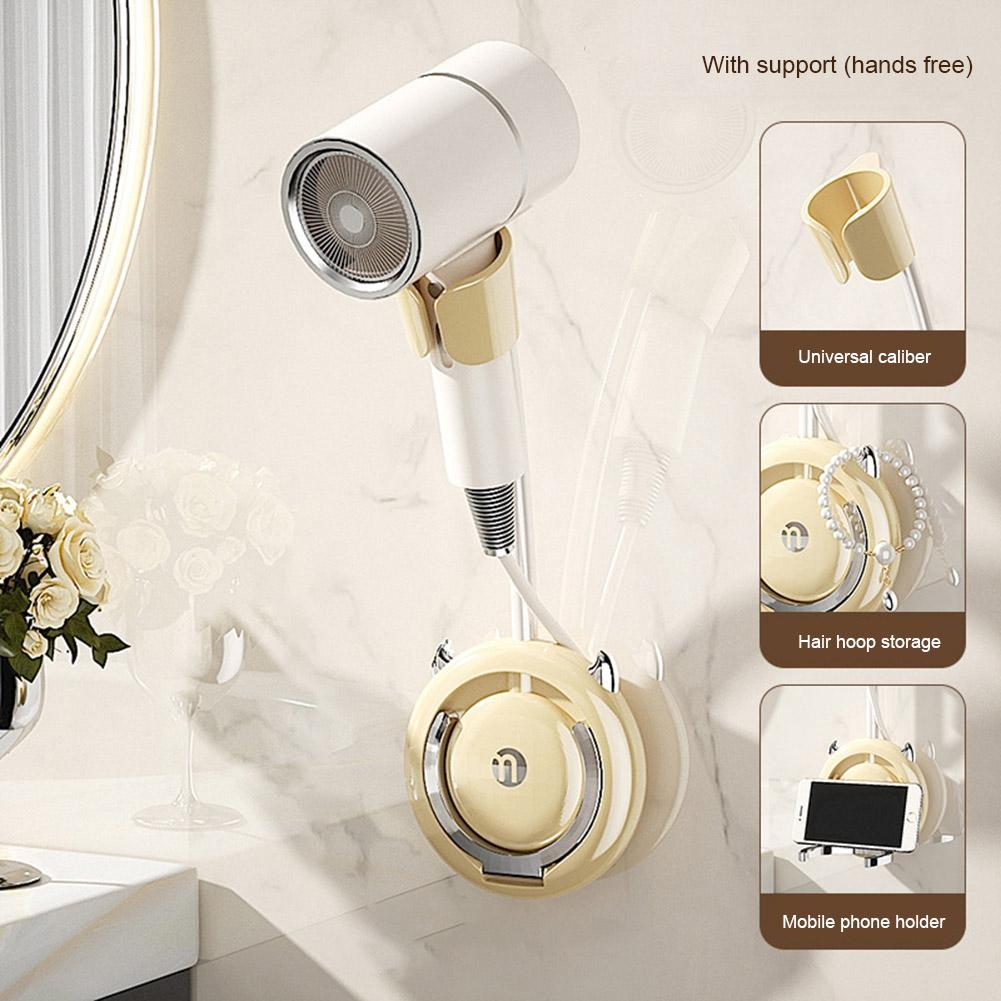 Adjustable Hair Dryer Holder 360 Degree Rotation Hands Free Blow Dryer Holder Lazy Hair Dryer Bracket Bathroom Supplies