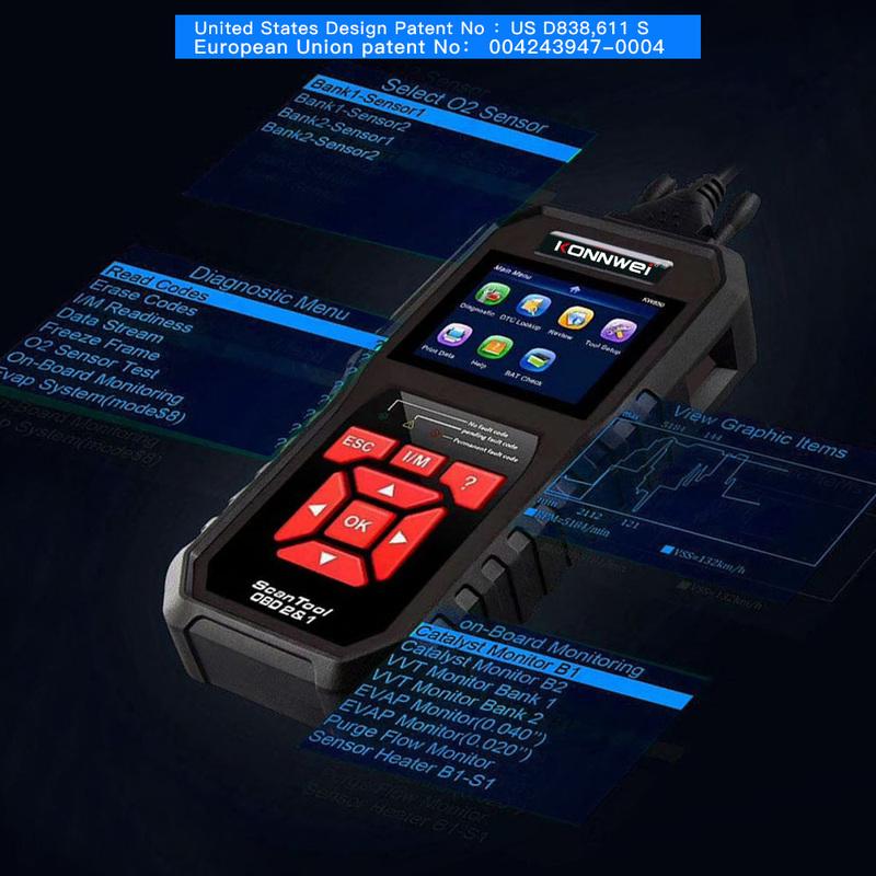 2026 KONNWEI KW850 Full OBD2 Car Scanner Professional Auto Diagnostic Tools Engine System Check Code Reader DTC Lookup Pk Elm327