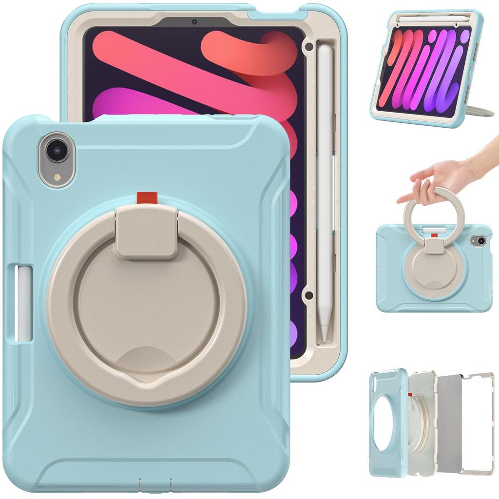 iPad Mini 6 Protective Case with Rotating Stand & Large Handle