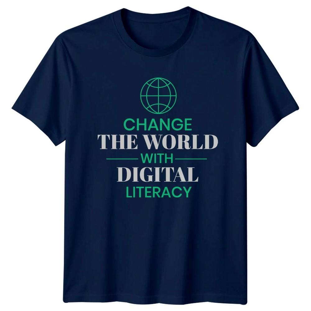Change The World With Digital TShirt Digital Literacy Gift For Him And Her