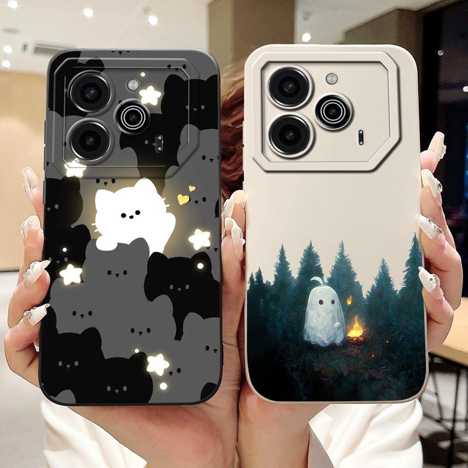 Pova 6 Case For Tecno Pova 6 Pro 5G Silicone Cover Cute Dinosaur Panda Camera Lens Protector Bumper For Tecno Pova6 Pro LI9 Capa
