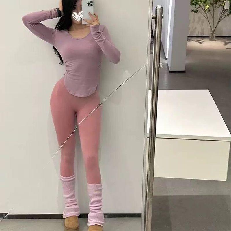 Tummy Control Peach Butt Fitness Pants, Unrestricted for Weightlifting, Cycling, Pilates, Skin-Friendly, High-Elastic Yoga Pants for Autumn