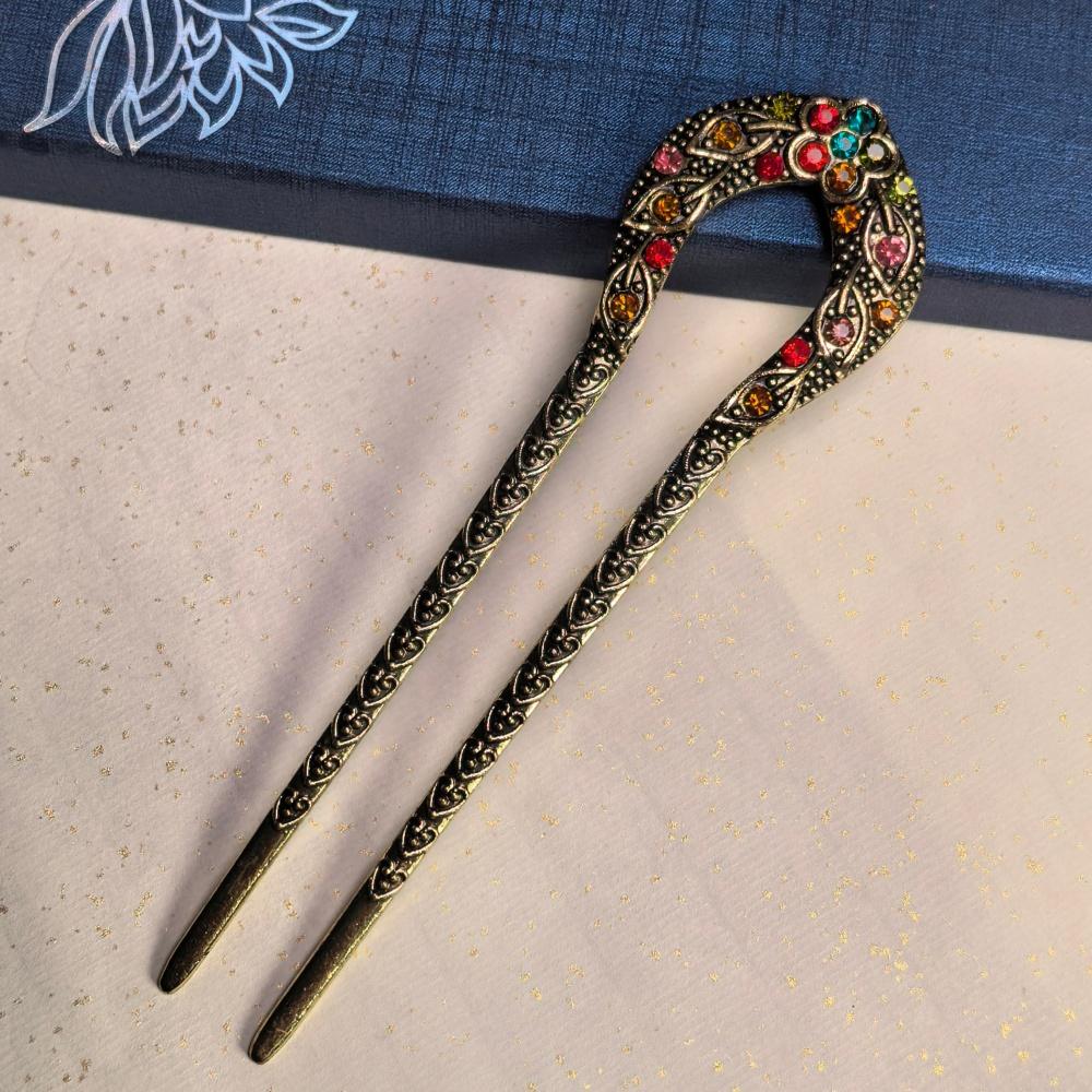 Chinese Style Hair Stick For Women Girls Vintage Hairpins Fashion Metal U-shaped Hair Clip Pins Hair Accessories