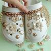New DIY hole shoes decorative buckle small fragrant plum blossom pearl love LOVE shoe buckle removable rhinestone chain