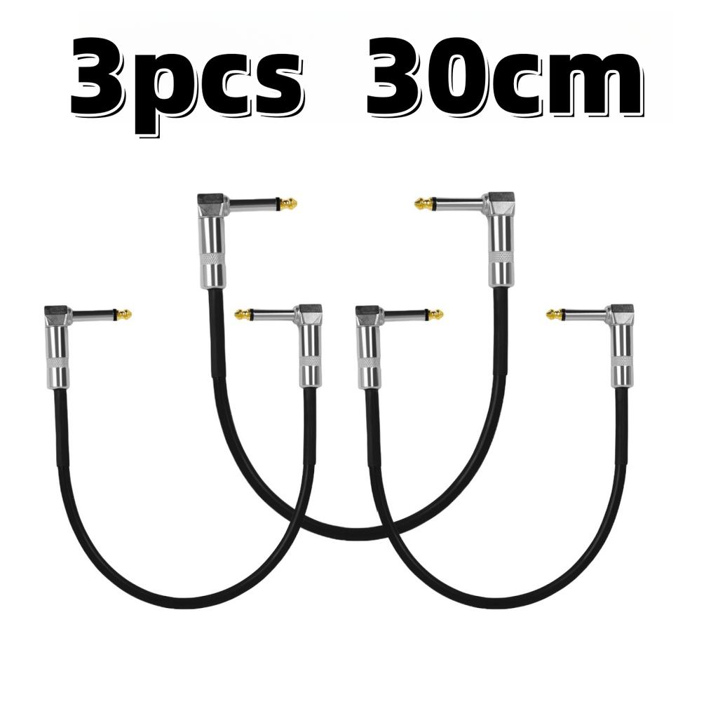Guitar Effects Cable 15/30/50cm 1/4 Inch Right Angle Cable Instruments Patch Cord 6.35MM Electric Guitar Effect Wire Metal Head